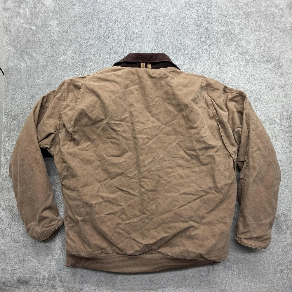 Schmidt Workwear Jacket Mens XLT‎ Brown Bomber Lined Insulated Pockets Canvas